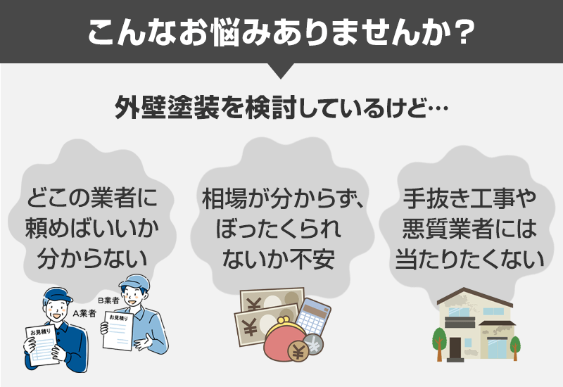 【外壁塗装+エリア】こんなお悩みありませんか